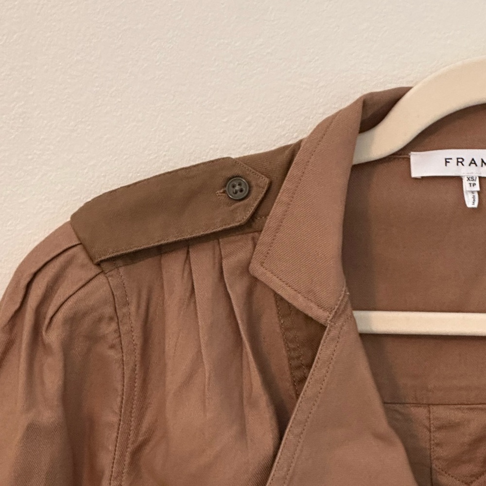 FRAME Panelled Cotton-Twill Safari Shirt XS - Picture 7 of 12
